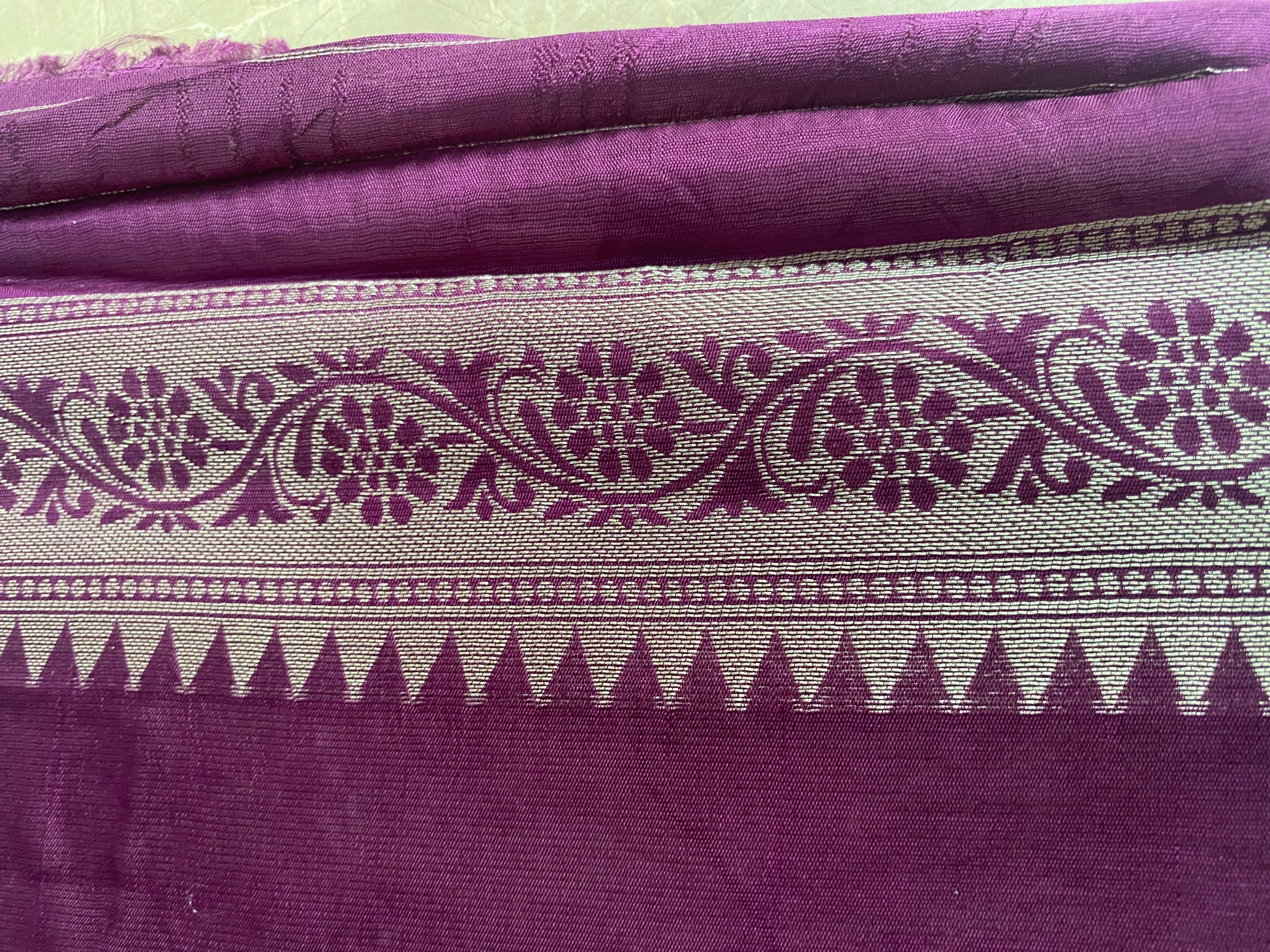 The Magenta Dream: Pure Tussar Silk Banarasi Saree with Paithani Border by Shades Of Banaras - banarasi - banarasi saree shop - banarasi saree manufacturers - banarasi saree wholesale - banaraasi sarees