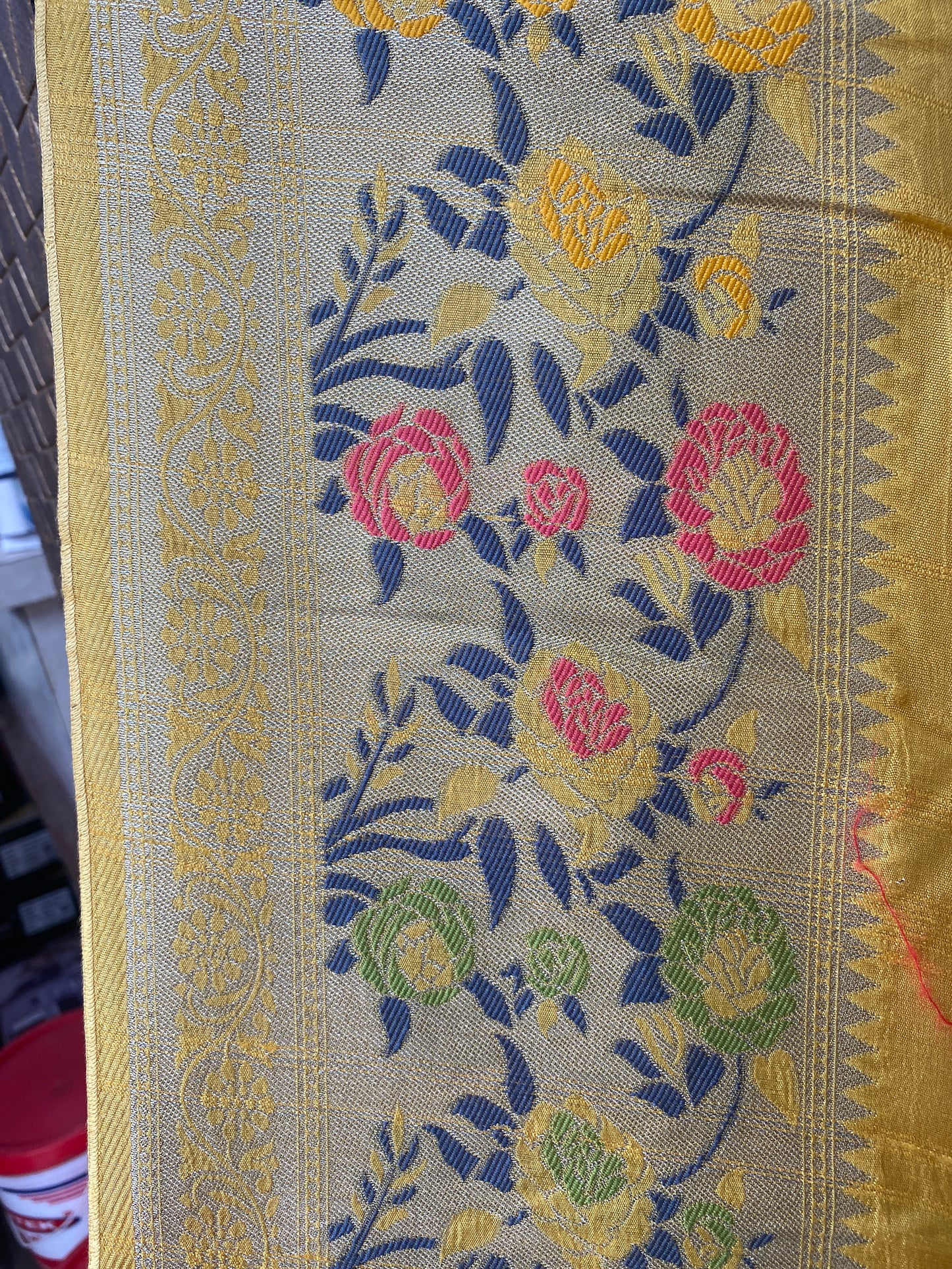 The Golden Sunlight: Yellow Pure Tussar Silk Banarasi Saree by Shades Of Banaras - banarasi - banarasi saree shop - banarasi saree manufacturers - banarasi saree wholesale - banaraasi sarees