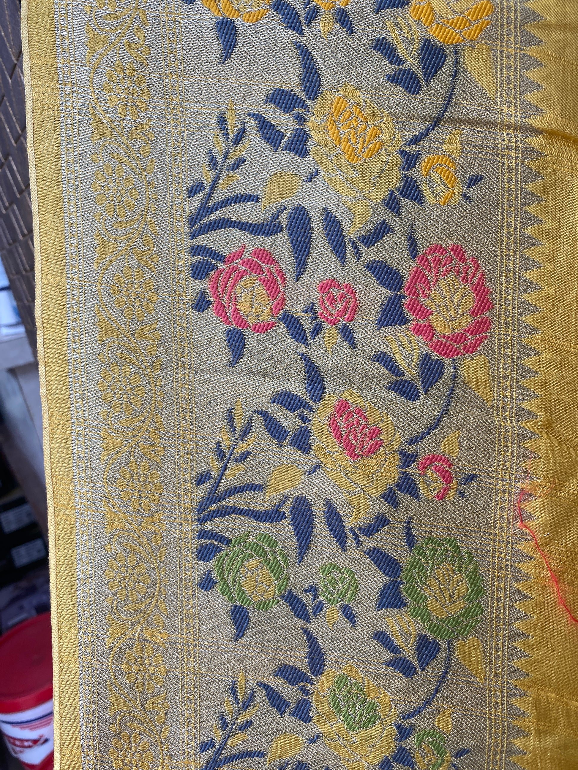 The Golden Sunlight: Yellow Pure Tussar Silk Banarasi Saree by Shades Of Banaras - banarasi - banarasi saree shop - banarasi saree manufacturers - banarasi saree wholesale - banaraasi sarees