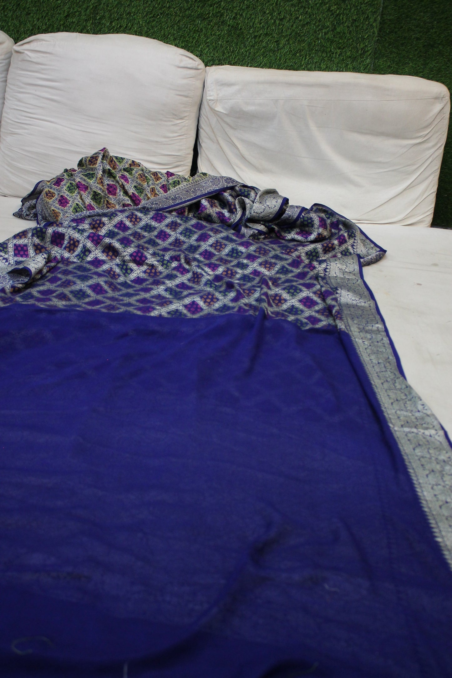 Regal Splendor: Purple Ghaatchola Tilfi Pure Khaddi Georgette Banarasi Sari by Shades Of Benares - banarasi - banarasi saree shop