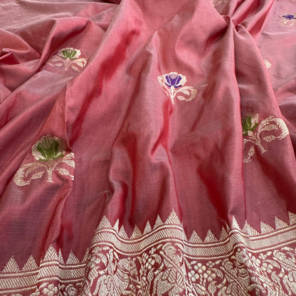 Pink Pure Silk Handloom Kadhua Minakari Banarasi Saree by Shades Of Banaras - banarasi - banarasi saree shop - banarasi saree manufacturers - banarasi saree wholesale - banaraasi sarees - banarasi sari - banarasi saris