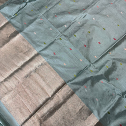 Electric Blue Pure Silk Kadhua Meenakari Couture Banarasi Saree by Shades Of Banaras - banarasi - banarasi saree shop - banarasi saree manufacturers - banarasi saree wholesale - banaraasi sarees - banarasi sari - banarasi saris