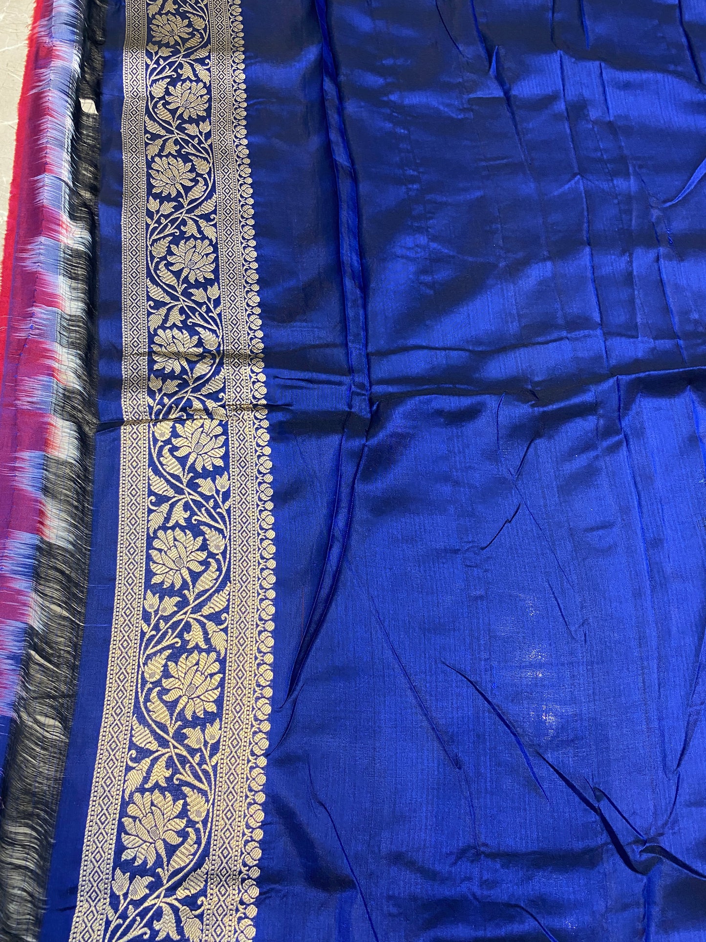 The Midnight Banarasi: Navy Blue Pure Silk Jaal Saree by Shades Of Banaras - banarasi - banarasi saree shop - banarasi saree manufacturers - banarasi saree wholesale - banaraasi sarees