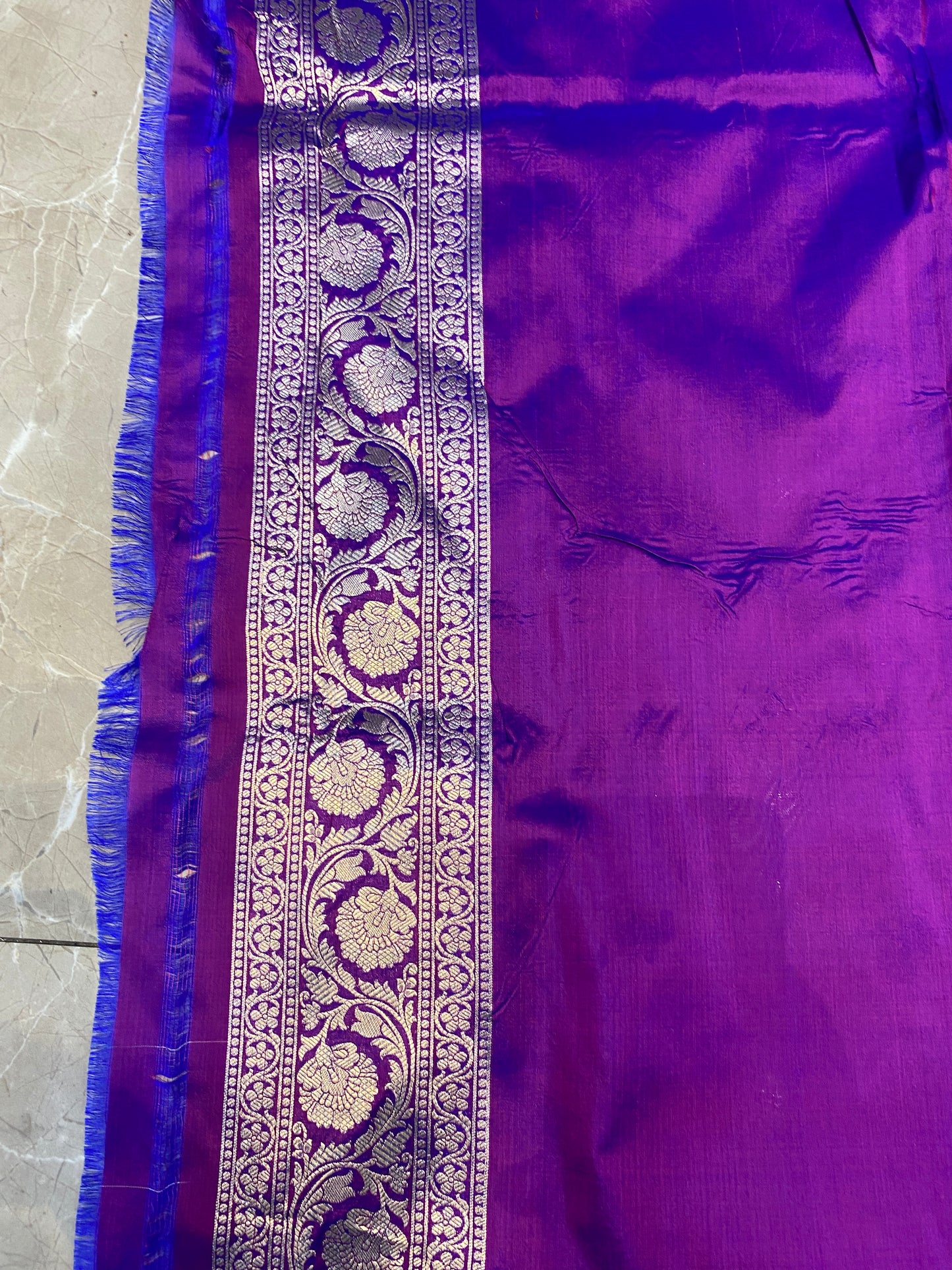 The Royal Banarasi: Purple Pure Silk Saree with Jaal by Shades Of Banaras - banarasi - banarasi saree shop - banarasi saree manufacturers - banarasi saree wholesale - banaraasi sarees