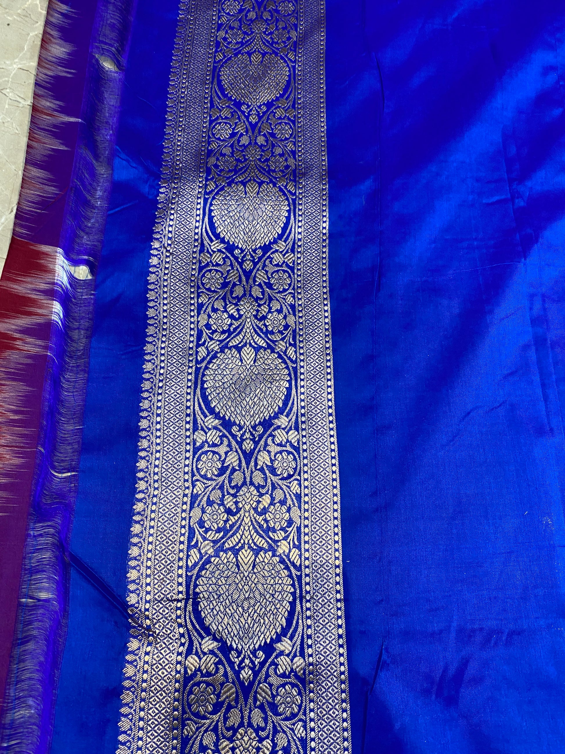The Regal Banarasi: Royal Blue Pure Silk Jaal Saree by Shades Of Banaras - banarasi - banarasi saree shop - banarasi saree manufacturers - banarasi saree wholesale - banaraasi sarees