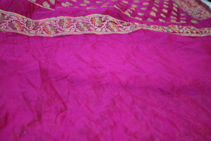 Vibrant Charm: Hot Pink Tilfi Weave Georgette Banarasi Saree by Shades Of Benares - banarasi - banarasi saree shop