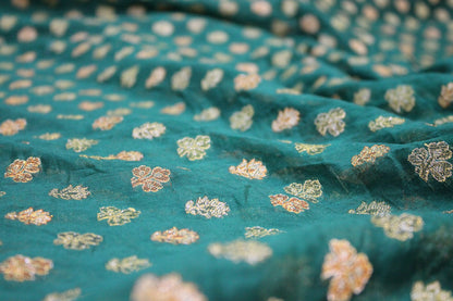 Refreshing Elegance: Bottle Green Tilfi Weave Georgette Banarasi Saree by Shades Of Benares - banarasi - banarasi saree shop