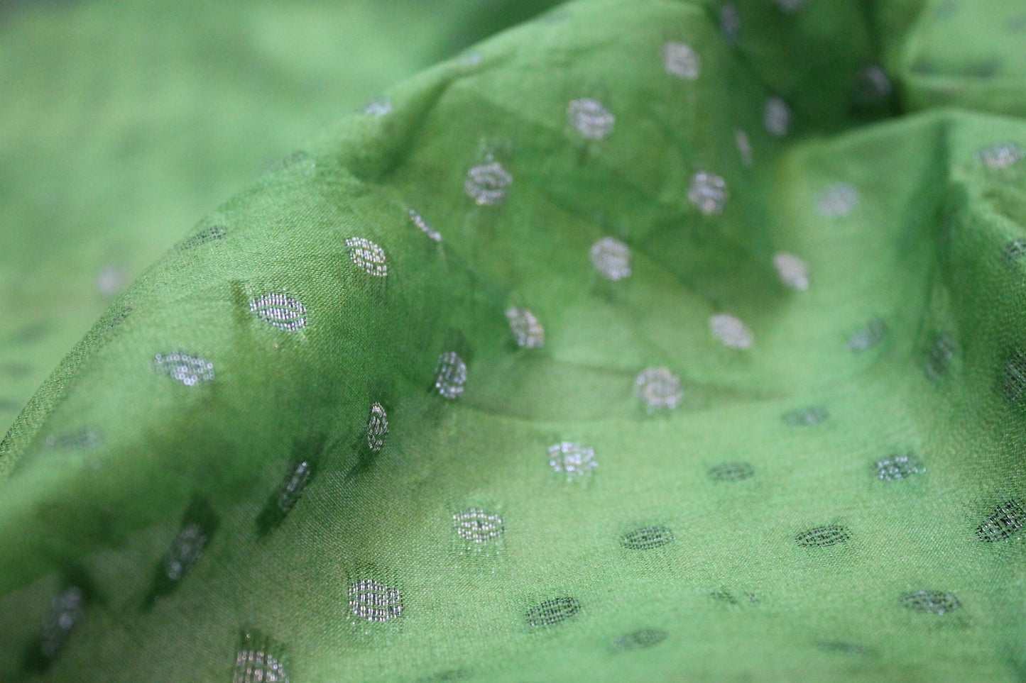 Pastel Dream: Pastel Green Tilfi Weave Georgette Banarasi Saree by Shades Of Benares - banarasi - banarasi saree shop