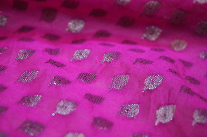 Pink Petals: Pink Buti Georgette Banarasi Saree by Shades Of Benares - banarasi - banarasi saree shop