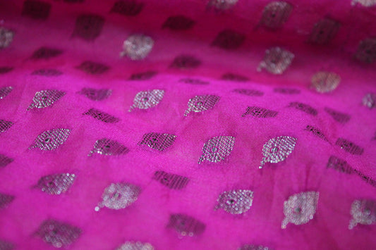 Pink Petals: Pink Buti Georgette Banarasi Saree by Shades Of Benares - banarasi - banarasi saree shop