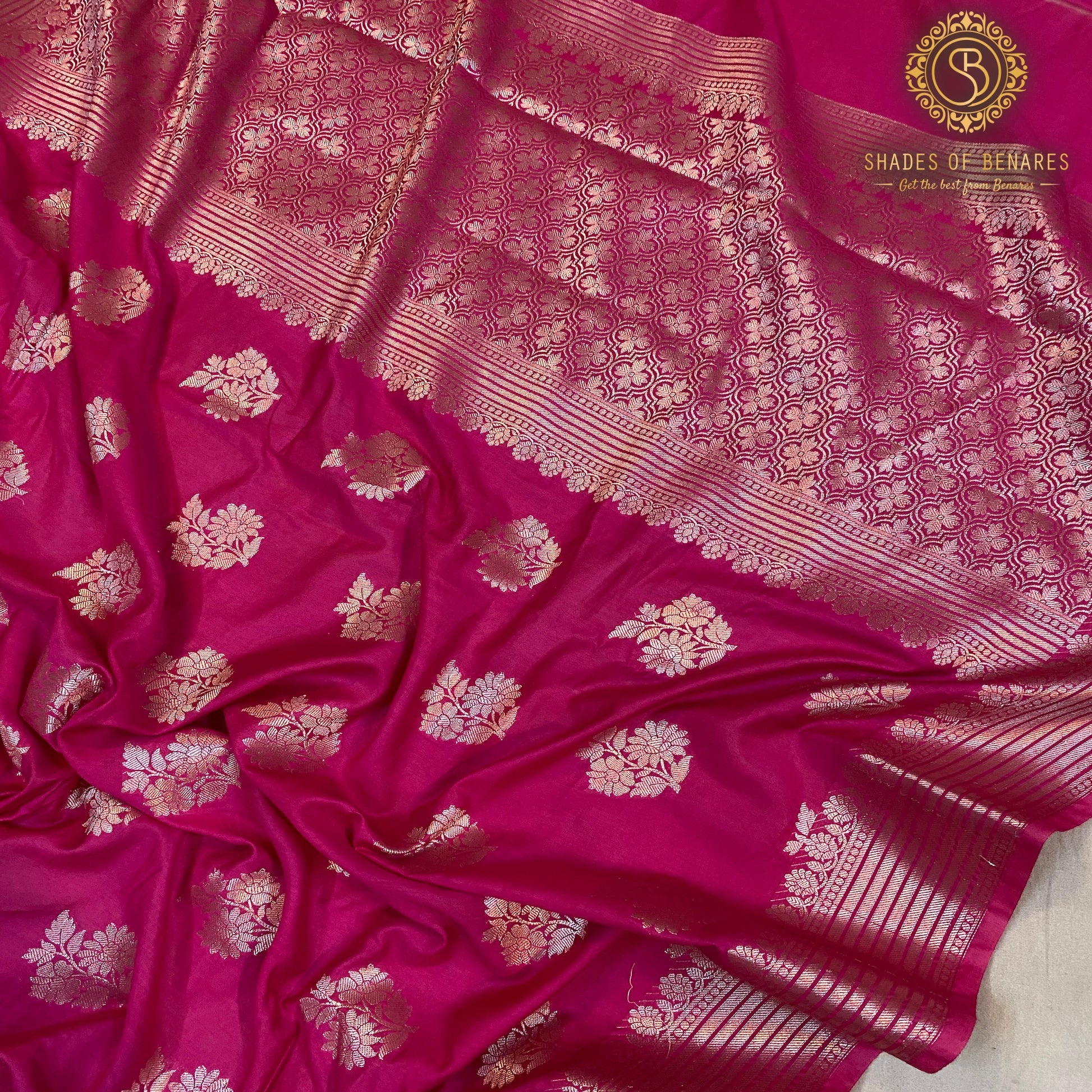 Regal Raani Pink Silk Handloom Banarasi Saree by Shades Of Benares - banarasi - banarasi saree shop