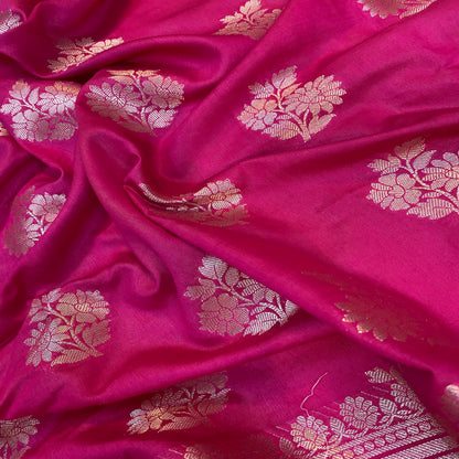 Regal Raani Pink Silk Handloom Banarasi Saree by Shades Of Benares - banarasi - banarasi saree shop