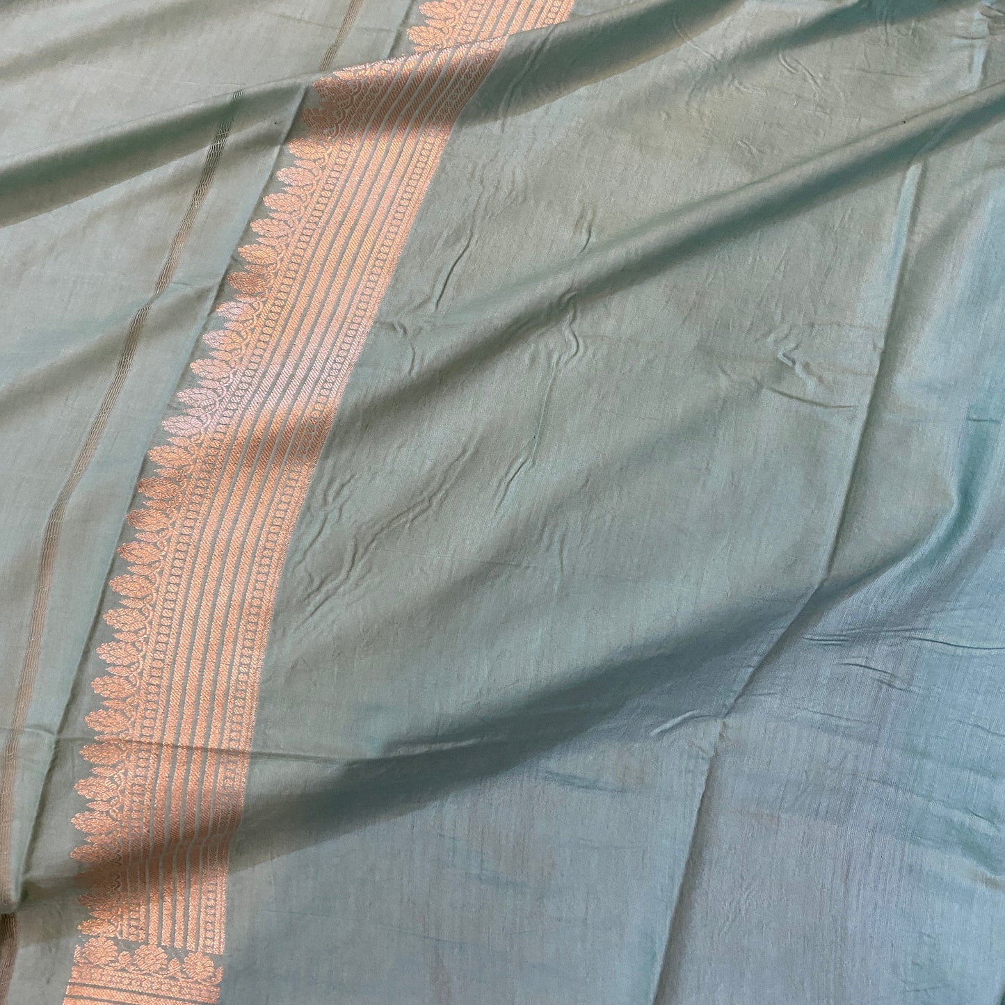 Serene Sea Blue Handloom Banarasi Silk Saree by Shades Of Benares - banarasi - banarasi saree shop