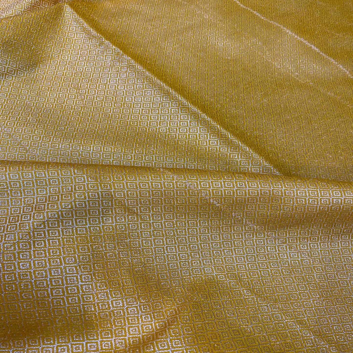 Festive Yellow Handloom Crepe Banarasi Silk Sari by Shades Of Benares - banarasi - banarasi saree shop