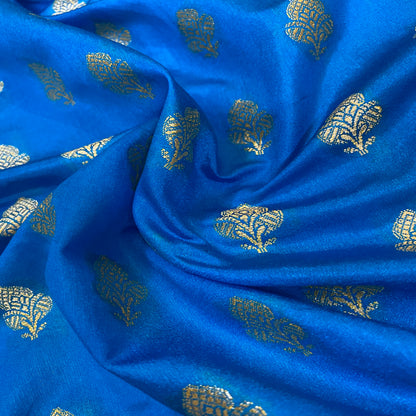 Blue Handloom Crepe Banarasi Silk Sari by Shades Of Benares - banarasi - banarasi saree shop