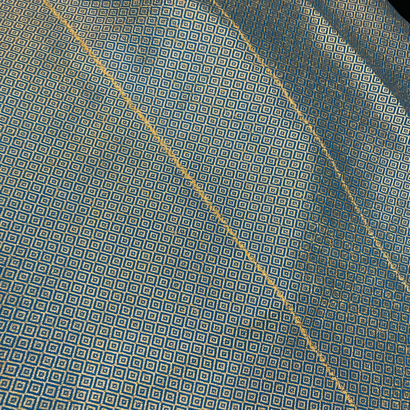 Blue handloom crepe Banarasi silk sari, ideal for formal events & festive celebrations. Shop now & elevate your style!