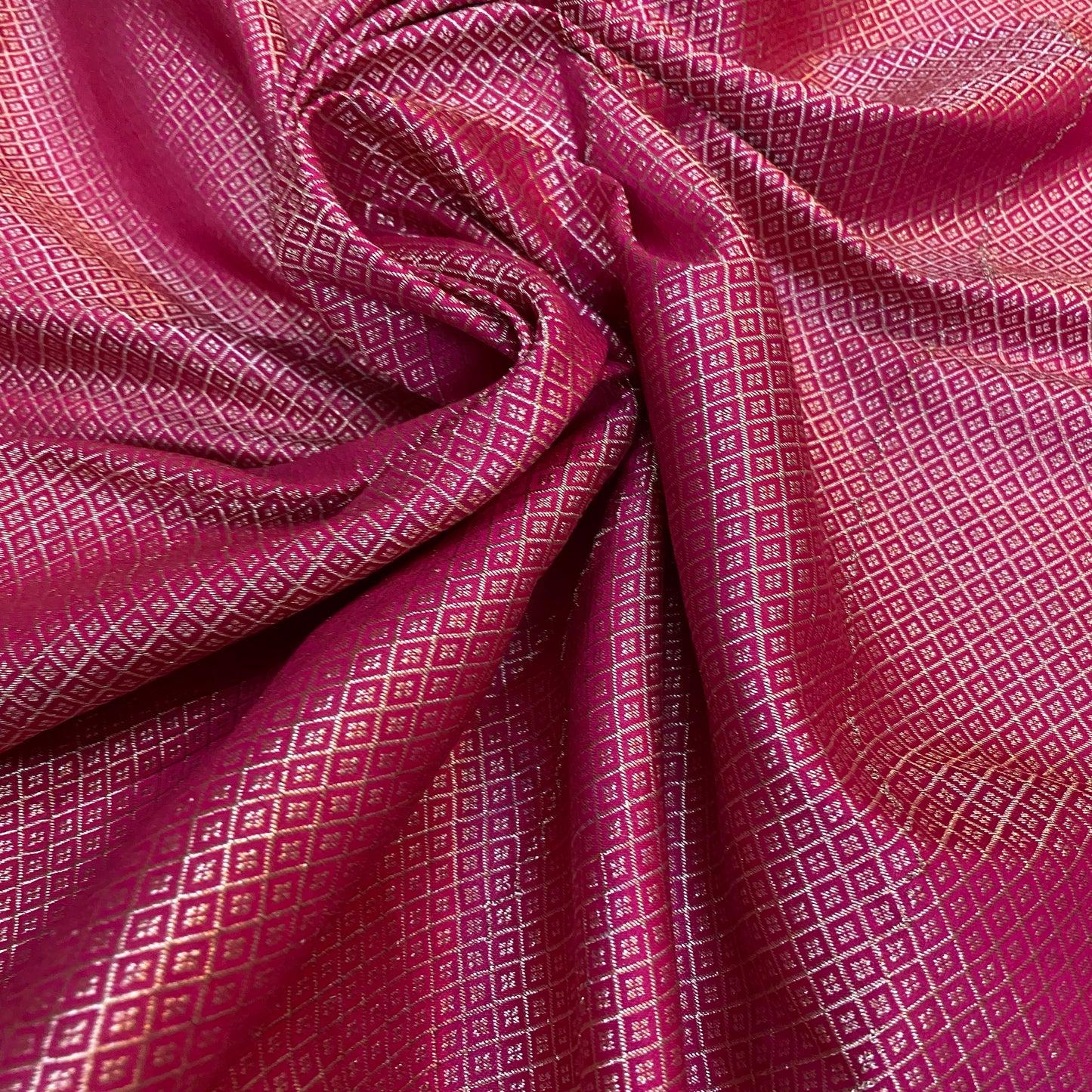 Sensational Hot Pink Handloom Crepe Banarasi Silk Sari by Shades Of Benares - banarasi - banarasi saree shop