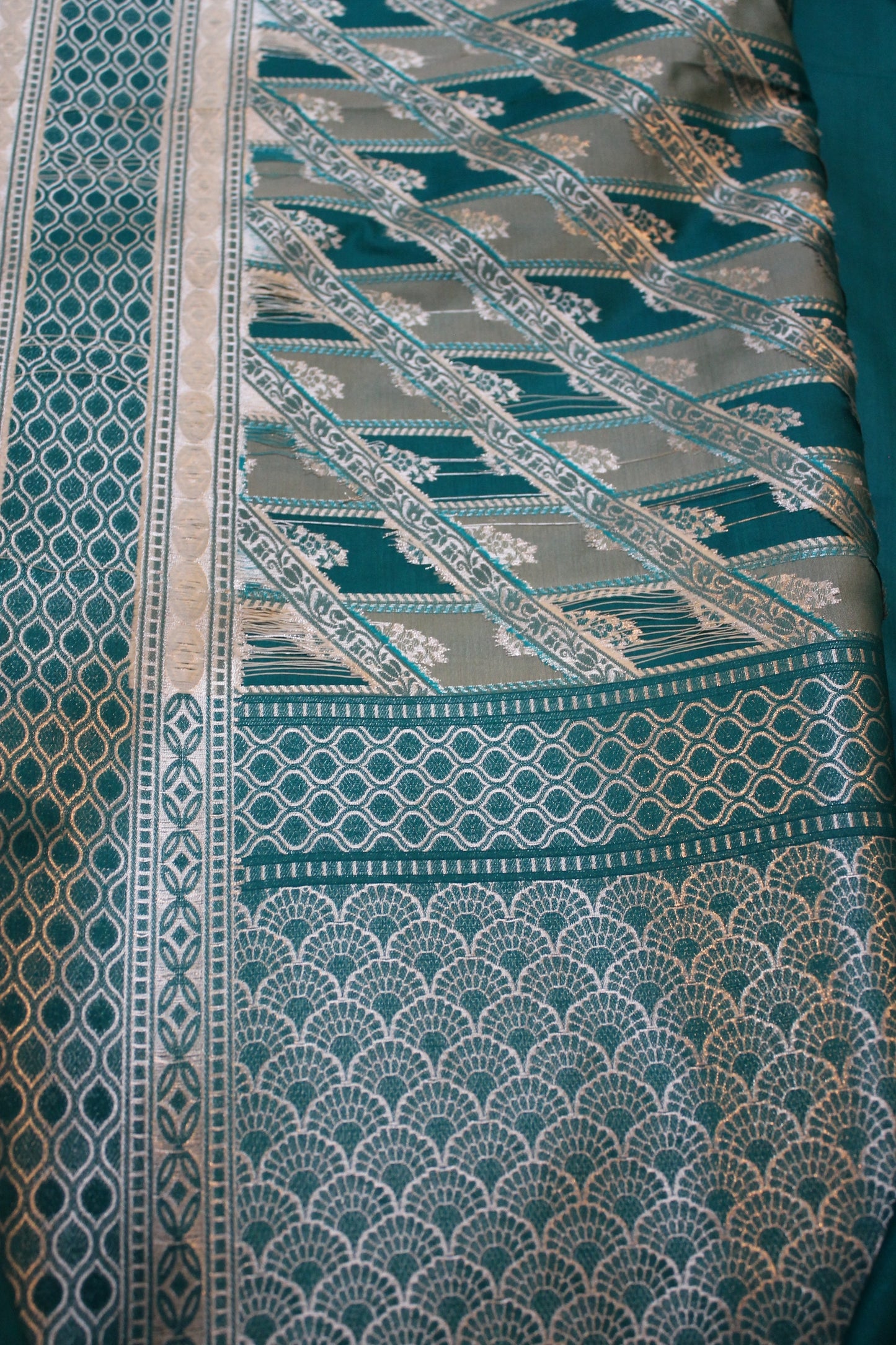 Azure Elegance: Blue Rangkaat Handloom Pure Silk Banarasi Saree by Shades Of Benares - banarasi - banarasi saree shop