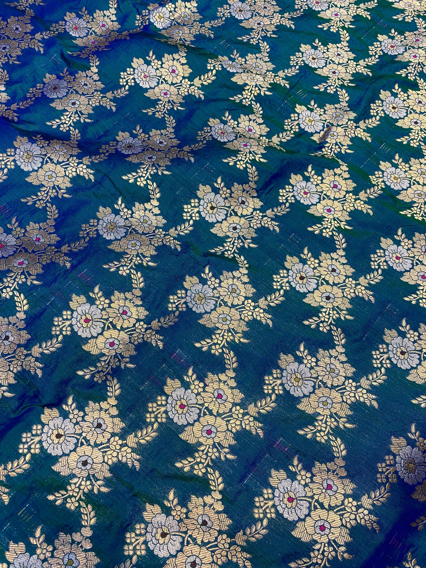 Ocean Whisper – Teel Blue Pure Silk Handloom Banarasi Saree by Shades Of Banaras - banarasi - banarasi saree shop - banarasi saree manufacturers - banarasi saree wholesale - banaraasi sarees