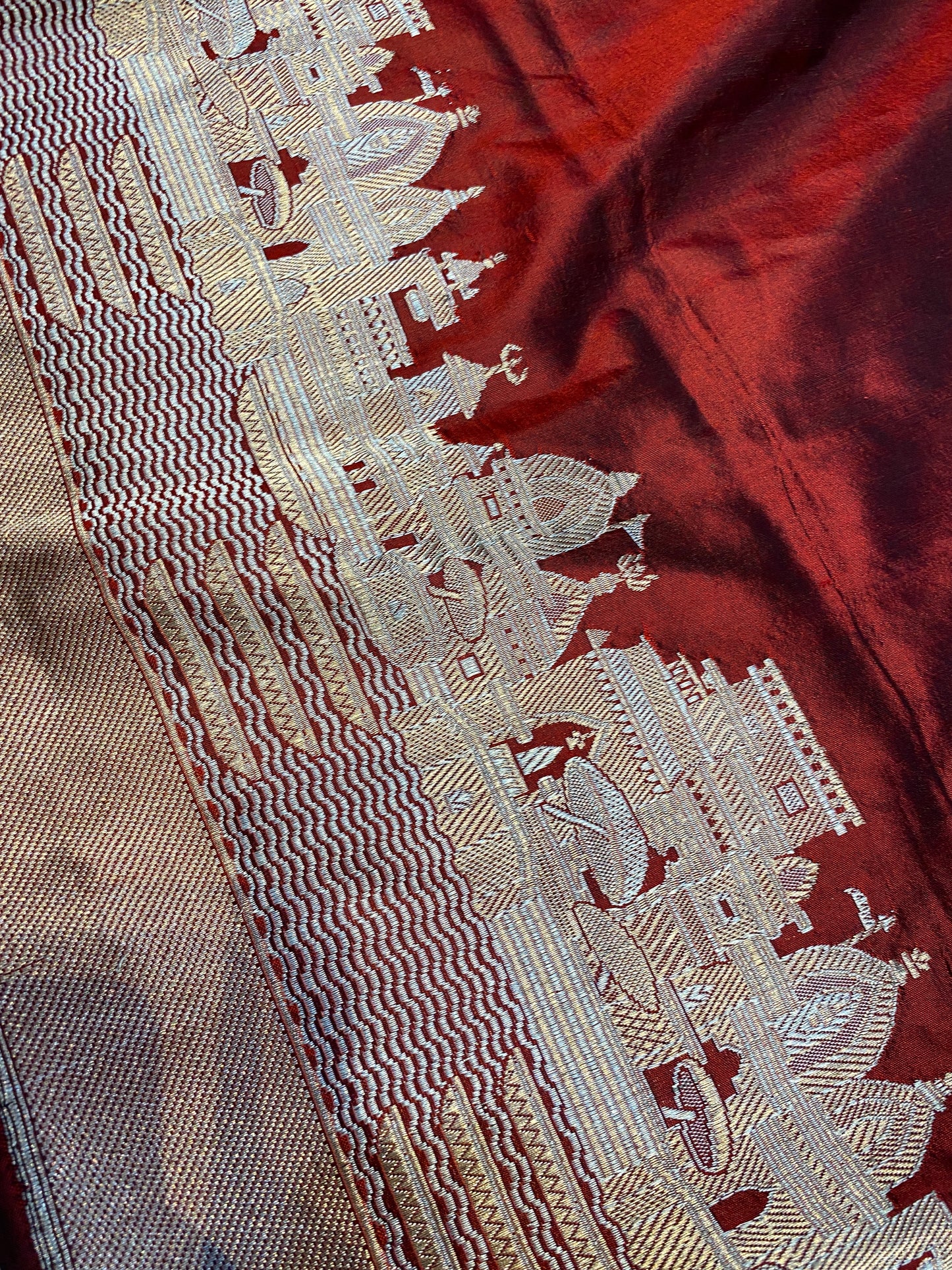 Eternal Maroon – Pure Silk Handloom Banarasi Saree (Kadhwa Ghat Weave) by Shades Of Banaras - banarasi - banarasi saree shop - banarasi saree manufacturers - banarasi saree wholesale - banaraasi sarees