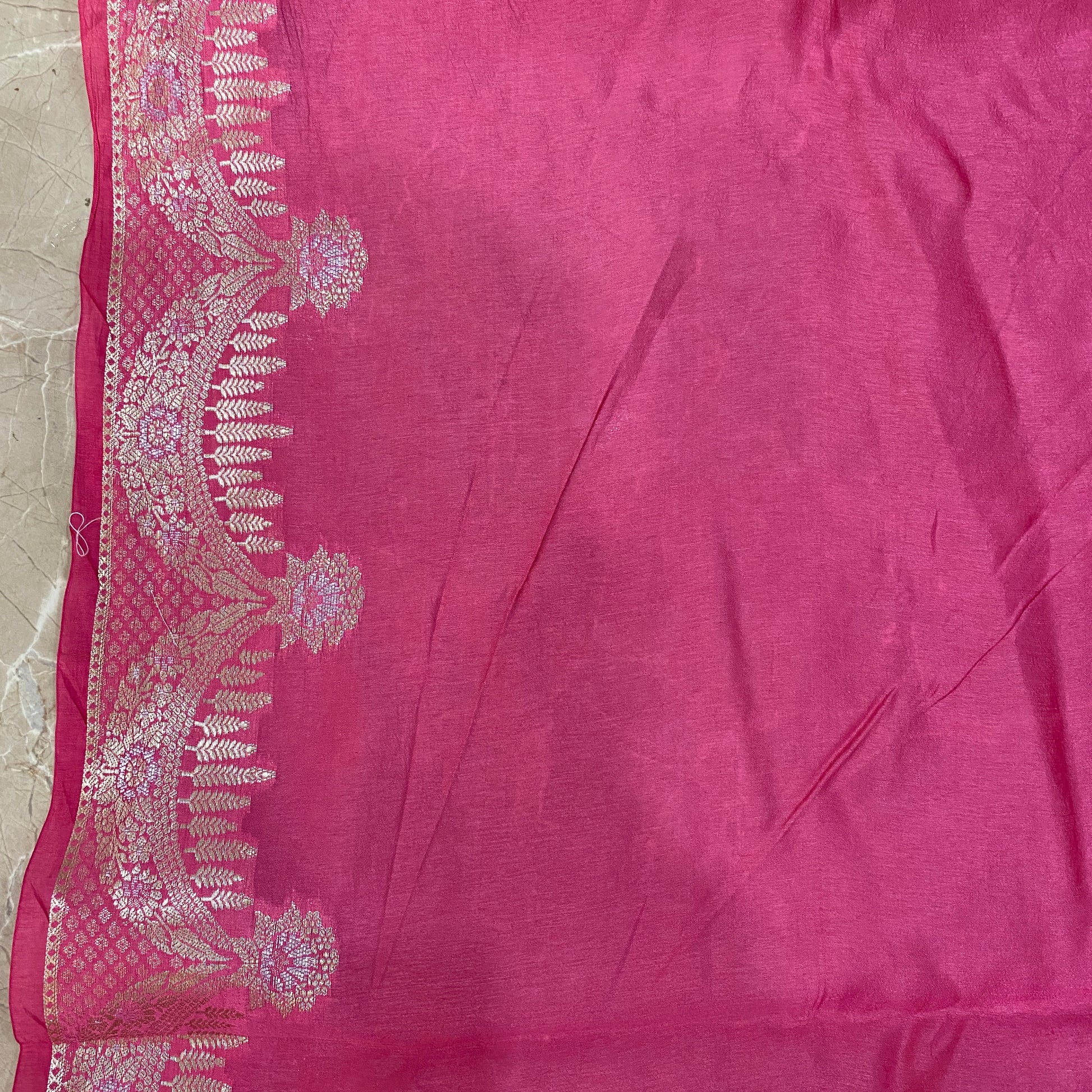 Pink Pure Cotton Silk Banarasi Saree by Shades Of Banaras - banarasi - banarasi saree shop - banarasi saree manufacturers - banarasi saree wholesale - banaraasi sarees