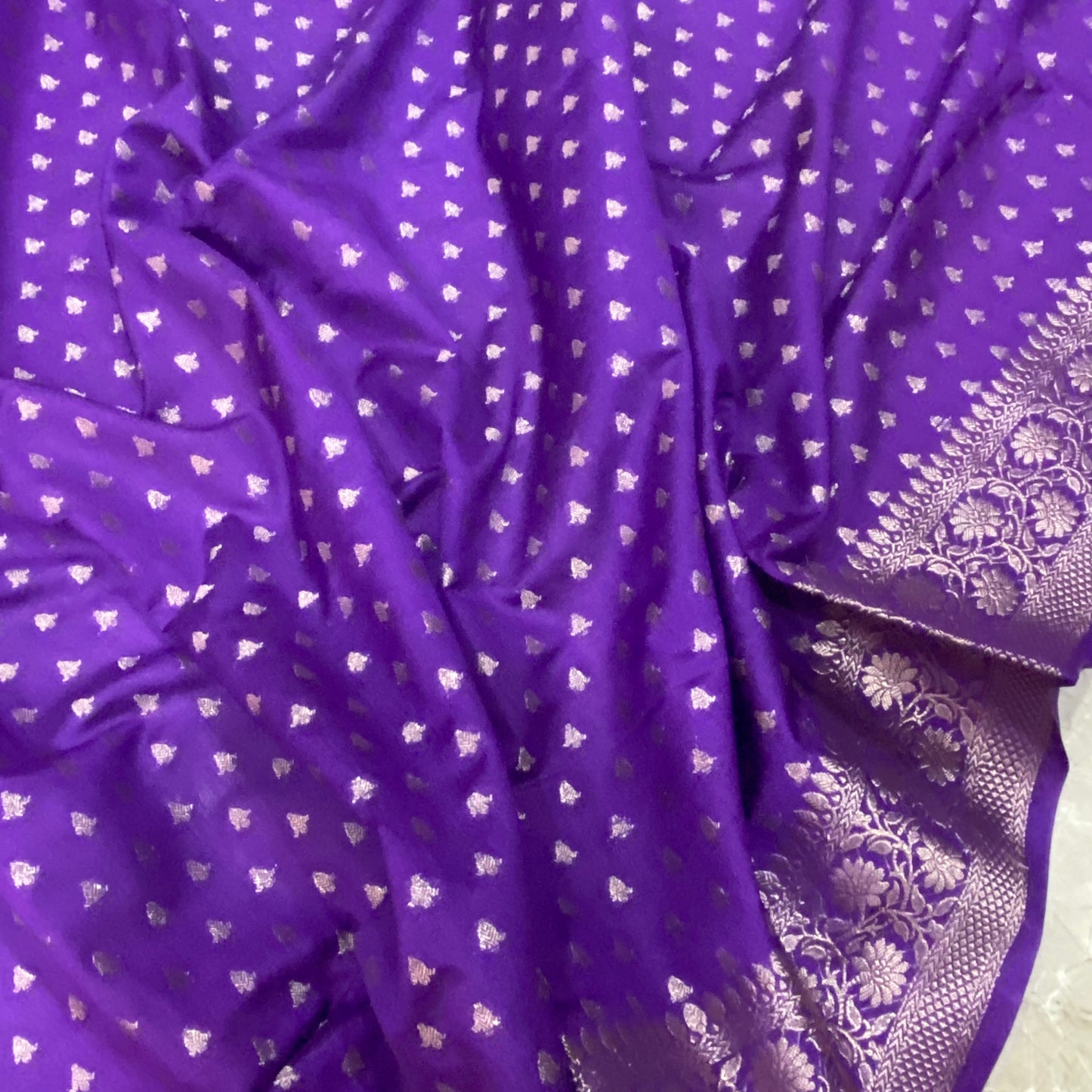 Majestic Banarasi: Purple Pure Cotton Silk Saree by Shades Of Banaras - banarasi - banarasi saree shop - banarasi saree manufacturers - banarasi saree wholesale - banaraasi sarees