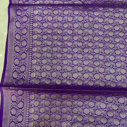 Majestic Banarasi: Purple Pure Cotton Silk Saree by Shades Of Banaras - banarasi - banarasi saree shop - banarasi saree manufacturers - banarasi saree wholesale - banaraasi sarees