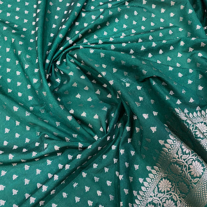 Bottle Green Pure Cotton Silk Banarasi Saree by Shades Of Banaras - banarasi - banarasi saree shop - banarasi saree manufacturers - banarasi saree wholesale - banaraasi sarees