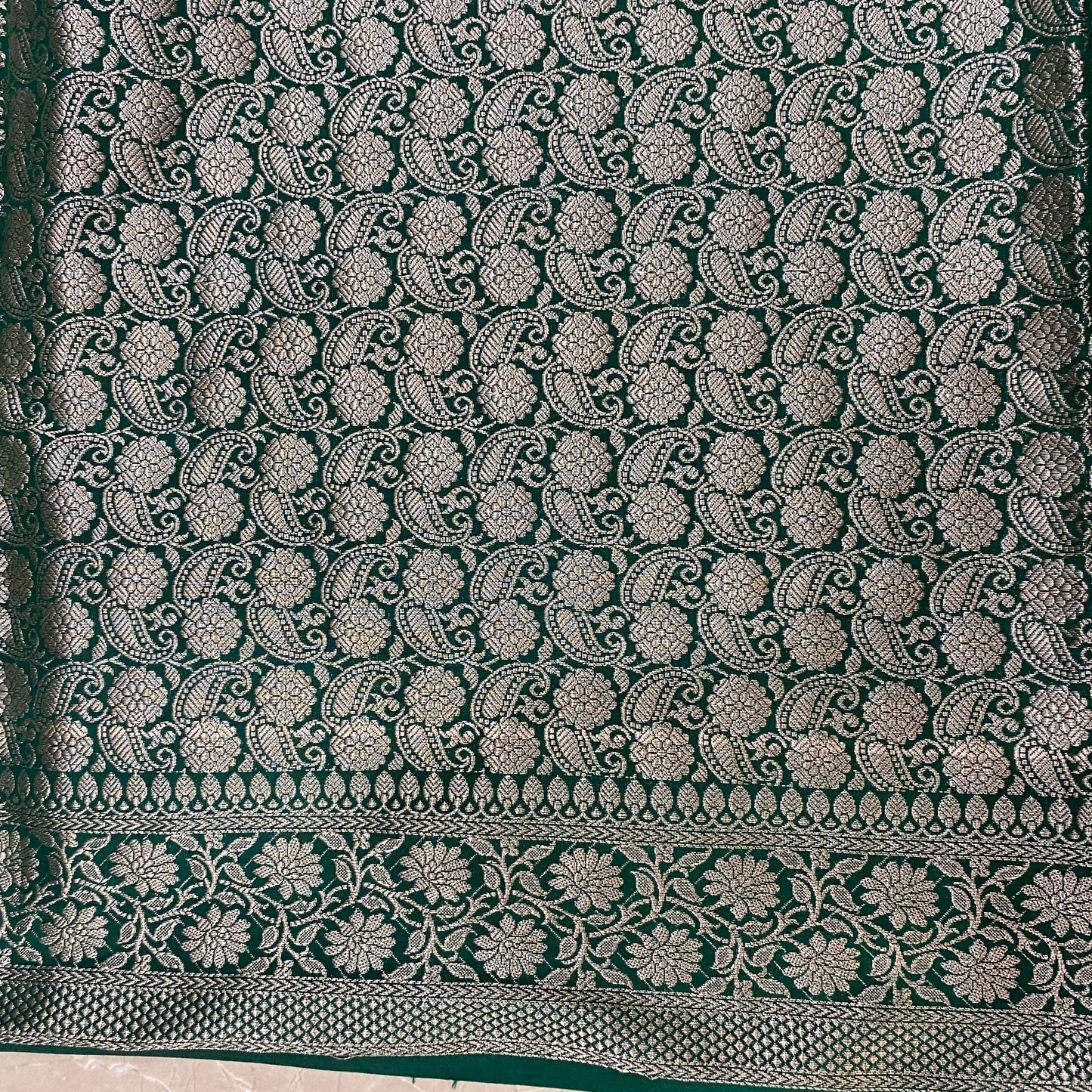 Bottle Green Pure Cotton Silk Banarasi Saree by Shades Of Banaras - banarasi - banarasi saree shop - banarasi saree manufacturers - banarasi saree wholesale - banaraasi sarees