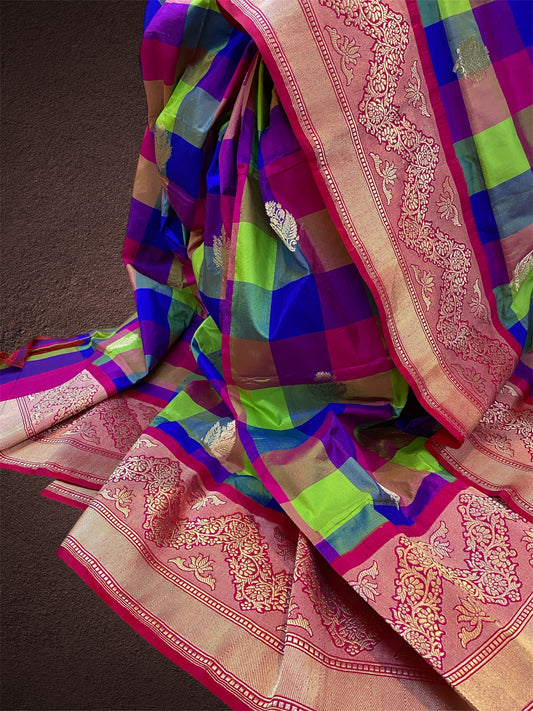 Rangkaat Pure Silk Traditional Banarasi Saree with Kadhwa Butis