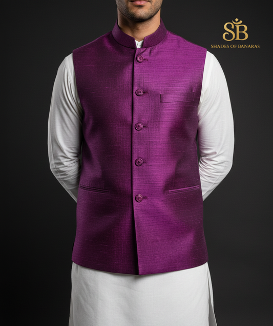 Royal Purple Pure Raw Silk Fabric – Hand-Woven Elegance (By Meter) by Shades Of Banaras - banarasi - banarasi saree shop - banarasi saree manufacturers - banarasi saree wholesale - banaraasi sarees - banarasi sari - banarasi saris