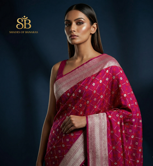 The Rani Luxe Couture: All-Over Tanchoi Pure Satin Silk Banarasi Saree by Shades Of Banaras - banarasi - banarasi saree shop - banarasi saree manufacturers - banarasi saree wholesale - banaraasi sarees - banarasi sari - banarasi saris - silk saree - silk sari - wedding saree - wedding sari - designer sari - wedding collection - gifting