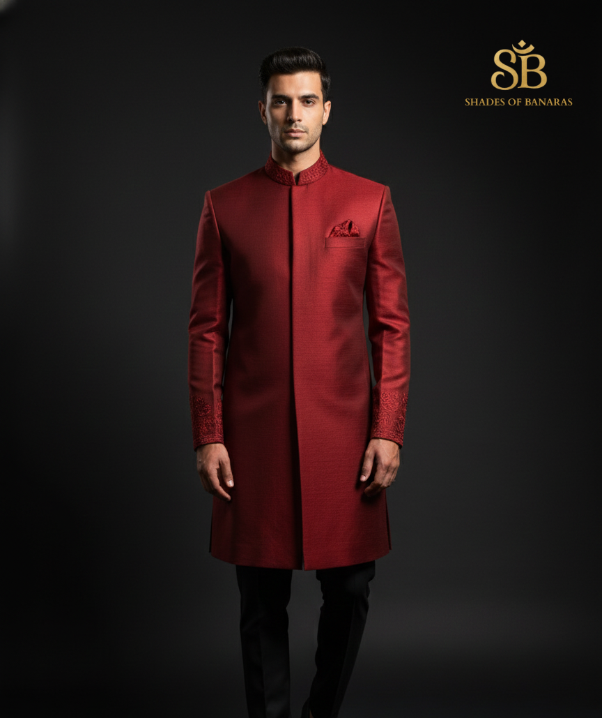 Royal Maroon Raw Silk Fabric: Handcrafted Texture & Timeless Elegance (By Meter) by Shades Of Banaras - banarasi - banarasi saree shop - banarasi saree manufacturers - banarasi saree wholesale - banaraasi sarees - banarasi sari - banarasi saris - silk saree - silk sari - wedding saree - wedding sari - designer sari - wedding collection - gifting