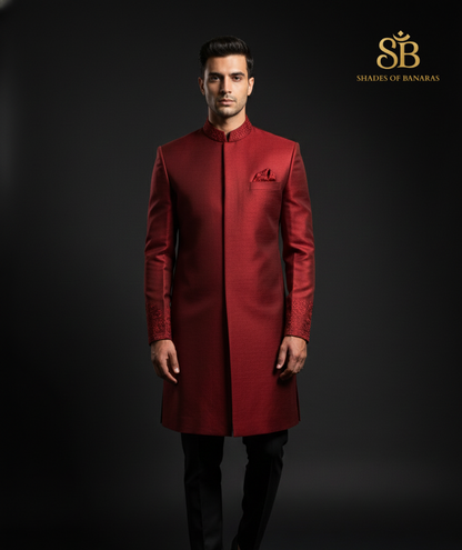 Royal Maroon Raw Silk Fabric: Handcrafted Texture & Timeless Elegance (By Meter) by Shades Of Banaras - banarasi - banarasi saree shop - banarasi saree manufacturers - banarasi saree wholesale - banaraasi sarees - banarasi sari - banarasi saris - silk saree - silk sari - wedding saree - wedding sari - designer sari - wedding collection - gifting