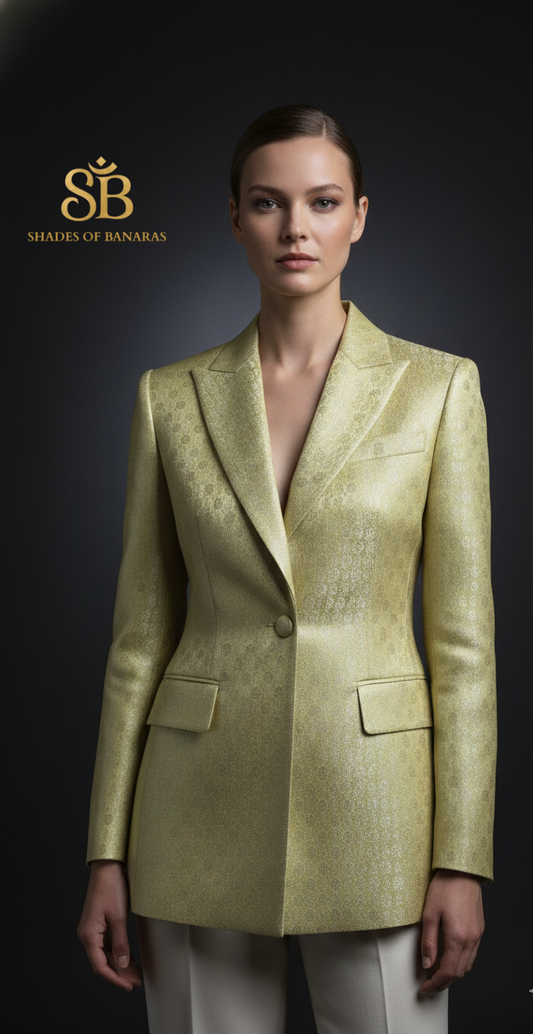 Emerald Couture Tanchui Brocade — Pure Silk Banaras Dress Material (By Meter)