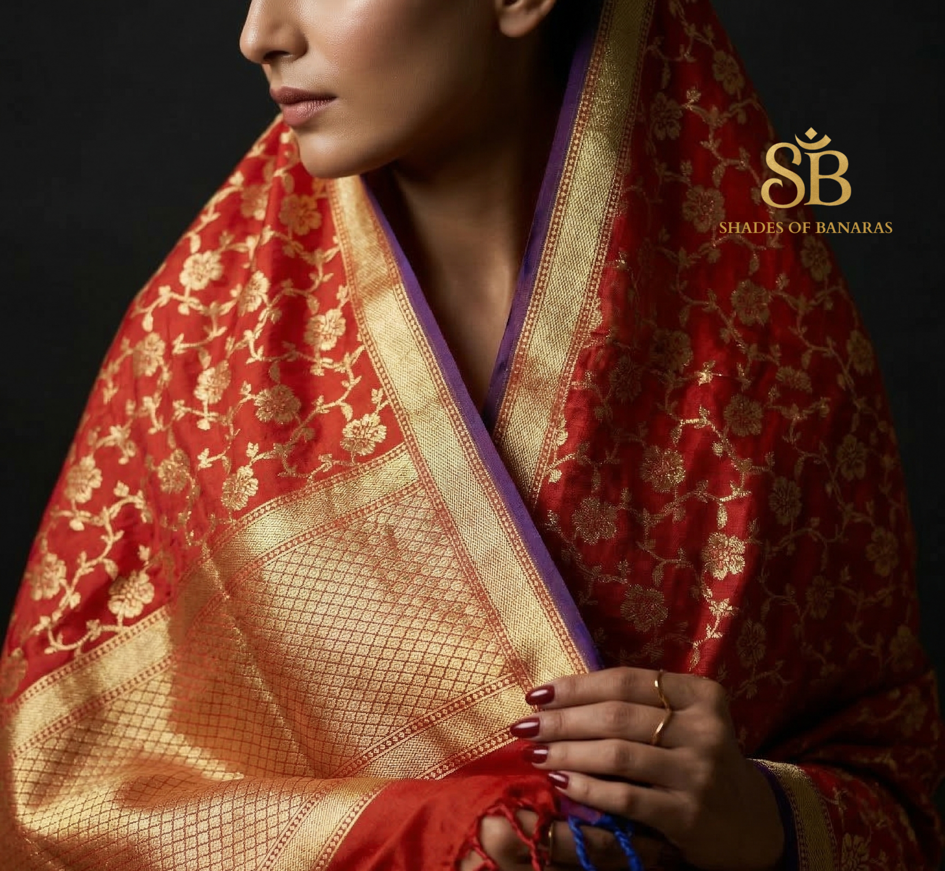 Couture Flame: Handwoven Reddish Orange Soft Katan Silk Banarasi Jaal Dupatta by Shades Of Banaras - banarasi - banarasi saree shop - banarasi saree manufacturers - banarasi saree wholesale - banaraasi sarees - banarasi sari - banarasi saris - silk saree - silk sari - wedding saree - wedding sari - designer sari - wedding collection - gifting