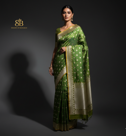 Emerald Couture Luxe Pure Silk Banarasi Saree