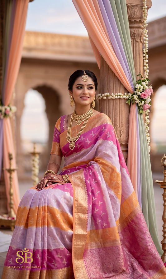 Rangkaat Pure Cotton Handloom Banarasi Saree – Luxe Gold Zari Edition