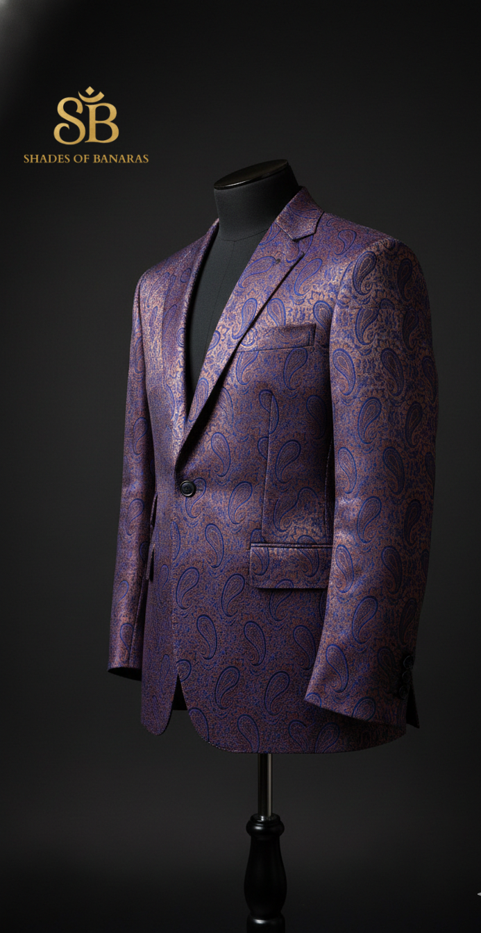 Royal Amethyst Couture: Pure Silk Tanchui Brocade (By Meter) by Shades Of Banaras - banarasi - banarasi saree shop - banarasi saree manufacturers - banarasi saree wholesale - banaraasi sarees - banarasi sari - banarasi saris