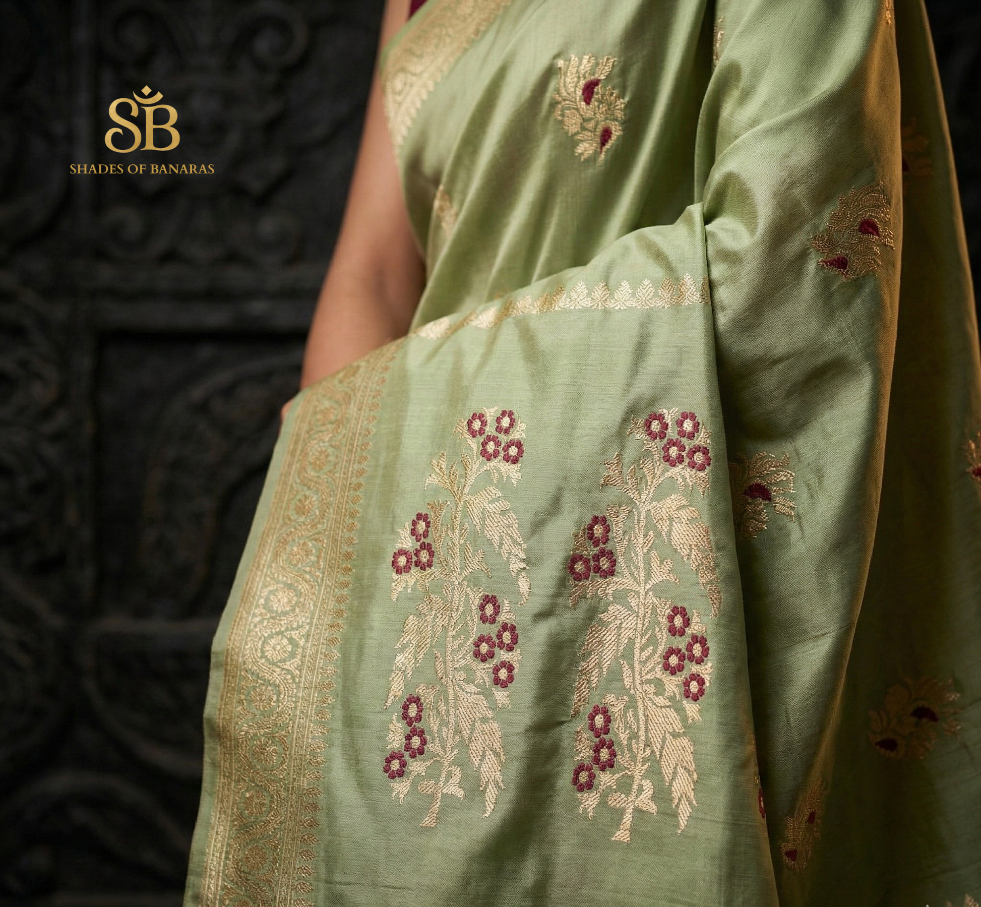 Luxe Pastel Green Pure Silk Kadhua Banarasi Saree by Shades Of Banaras - banarasi - banarasi saree shop - banarasi saree manufacturers - banarasi saree wholesale - banaraasi sarees - banarasi sari - banarasi saris