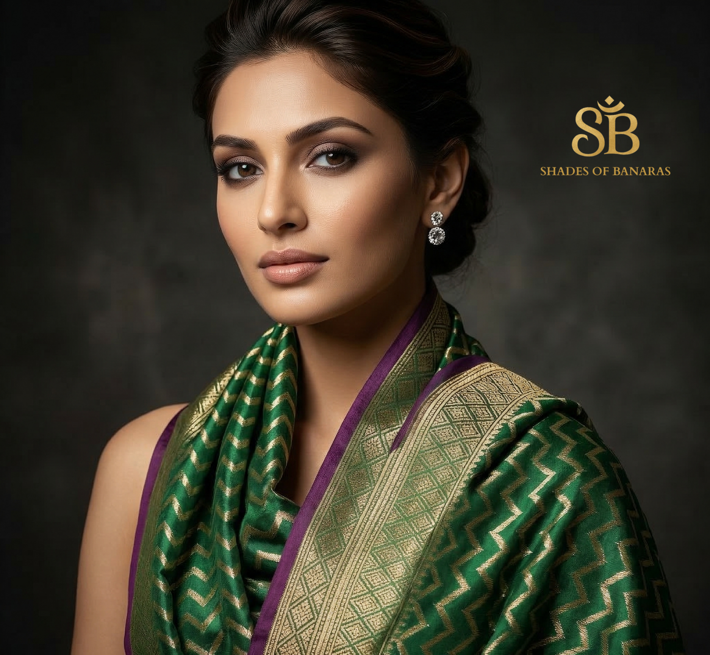Emerald Luxe: Handwoven Green Soft Katan Silk Banarasi Striped Dupatta by Shades Of Banaras - banarasi - banarasi saree shop - banarasi saree manufacturers - banarasi saree wholesale - banaraasi sarees - banarasi sari - banarasi saris - silk saree - silk sari - wedding saree - wedding sari - designer sari - wedding collection - gifting