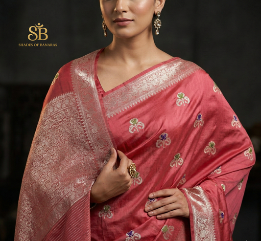 Pink Pure Silk Handloom Kadhua Minakari Banarasi Saree by Shades Of Banaras - banarasi - banarasi saree shop - banarasi saree manufacturers - banarasi saree wholesale - banaraasi sarees - banarasi sari - banarasi saris