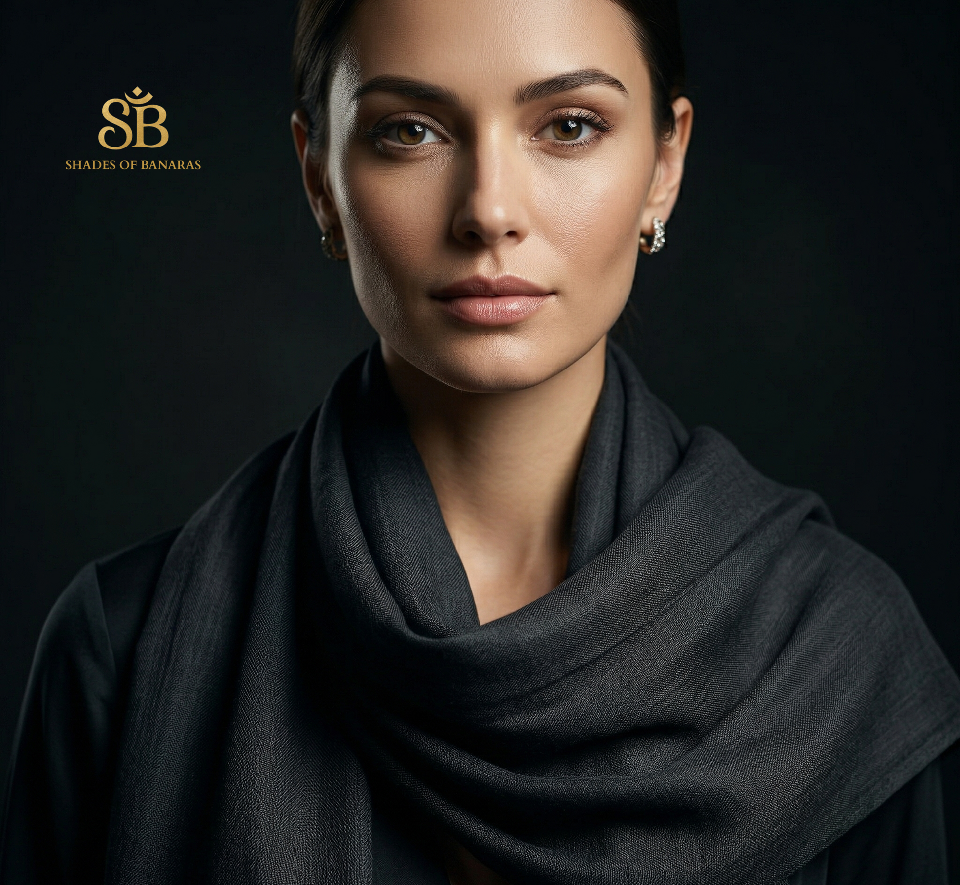 The Midnight Onyx: Pure Handloom Pashmina Stole by Shades Of Banaras - banarasi - banarasi saree shop - banarasi saree manufacturers - banarasi saree wholesale - banaraasi sarees - banarasi sari - banarasi saris - silk saree - silk sari - wedding saree - wedding sari - designer sari - wedding collection - gifting