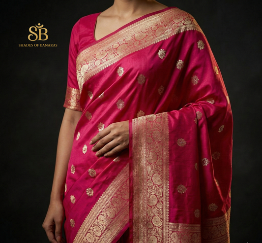 Rani Pink Luxe Kadhua Banarasi Saree by Shades Of Banaras - banarasi - banarasi saree shop - banarasi saree manufacturers - banarasi saree wholesale - banaraasi sarees - banarasi sari - banarasi saris