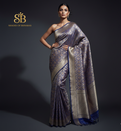 Royal Blue Patola Luxe Couture – Pure Silk Banarasi Saree by Shades Of Banaras - banarasi - banarasi saree shop - banarasi saree manufacturers - banarasi saree wholesale - banaraasi sarees - banarasi sari - banarasi saris