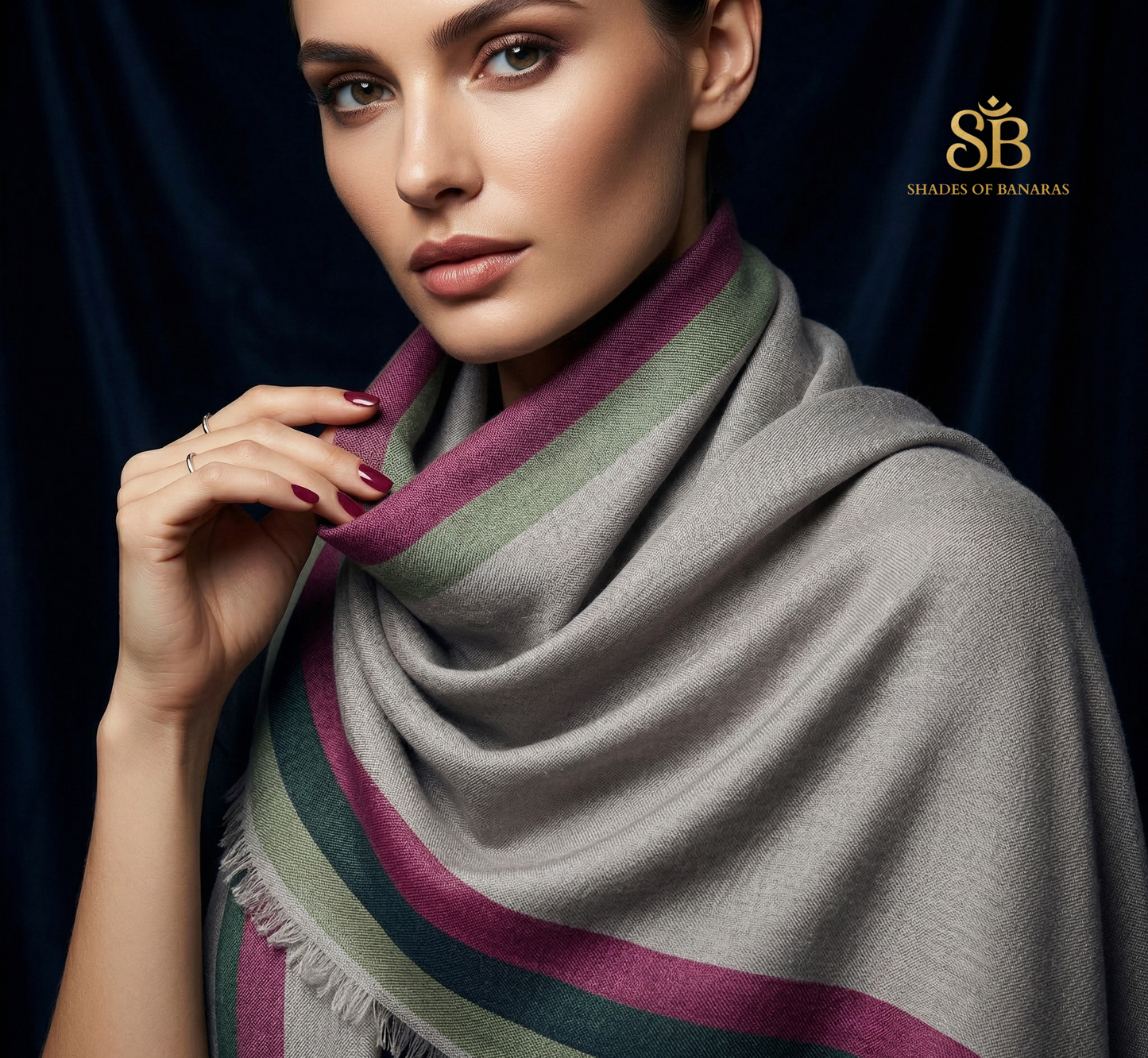 Imperial Charcoal: The Heritage Luxe Pashmina Scarf