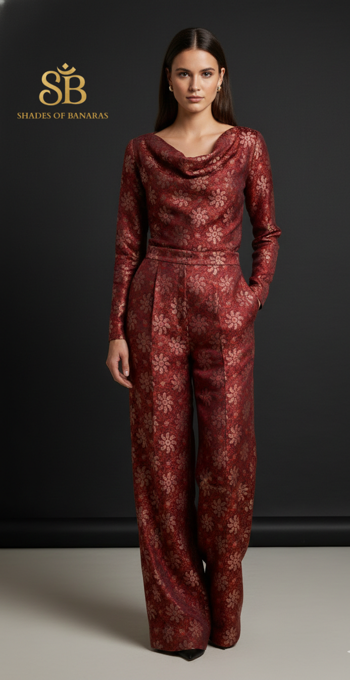 Royal Maroon Tanchui Brocade: A Couture Heritage Silk (By Meter) by Shades Of Banaras - banarasi - banarasi saree shop - banarasi saree manufacturers - banarasi saree wholesale - banaraasi sarees - banarasi sari - banarasi saris