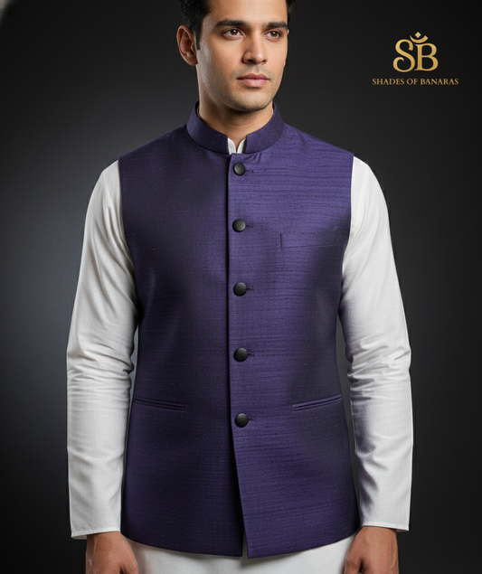 Storm Cloud Blueish Grey: Pure Raw Silk Heritage Fabric (By Meter) by Shades Of Banaras - banarasi - banarasi saree shop - banarasi saree manufacturers - banarasi saree wholesale - banaraasi sarees - banarasi sari - banarasi saris