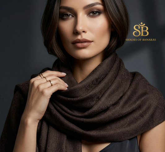 Harvest Amber: Pure Pashmina Handwoven Luxe Scarf