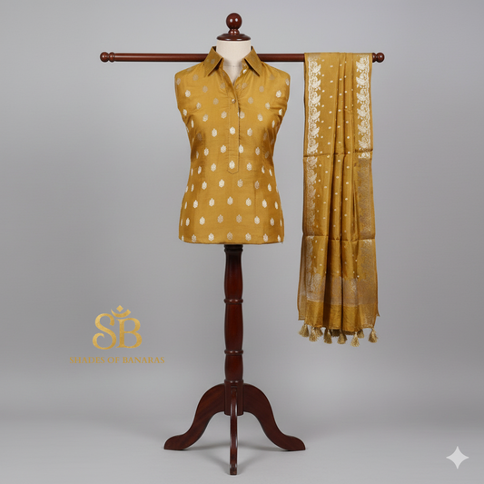 Haldi Zewar — Handwoven Banarasi Silk Suit Set (2 pcs)